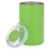 a green cylinder with a lid