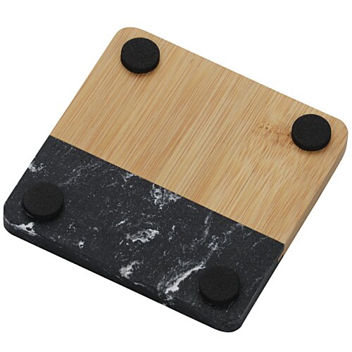Additional Image 3 - a wooden and black coaster
