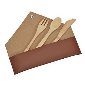 Additional Image 2 - a wooden spoon fork and knife in a brown envelope