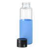 a blue liquid in a bottle