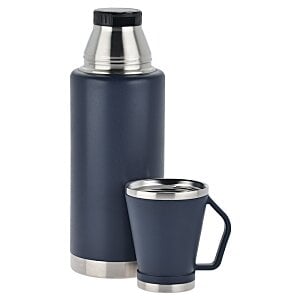Additional Image 1 - a blue thermos and a blue mug