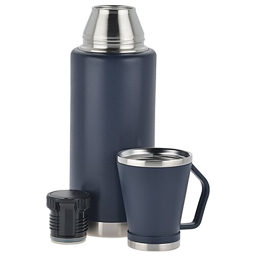Additional Image 2 - a blue thermos with a silver lid