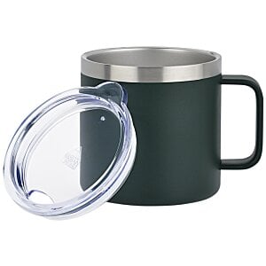 Additional Image 1 - a black and silver mug with a lid