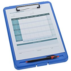a clipboard with a pen