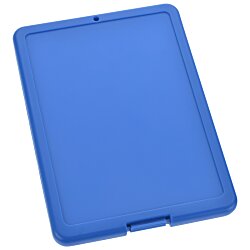 a blue rectangular object on a white background