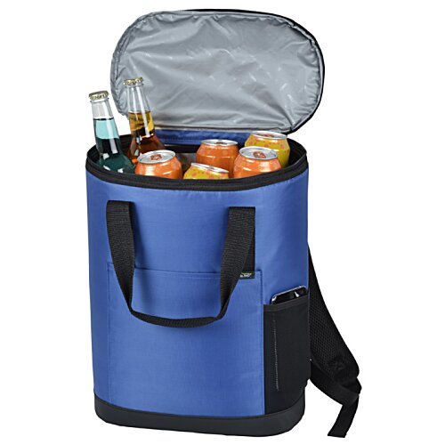 Additional Image 2 - a blue cooler bag with a black strap