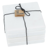 View Image 5 of 5 of Be Home White Marble Square Coaster Set