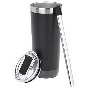 Additional Image 4 - a black and silver tumbler