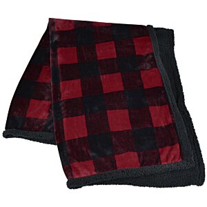 Additional Image 1 - a red and black plaid blanket