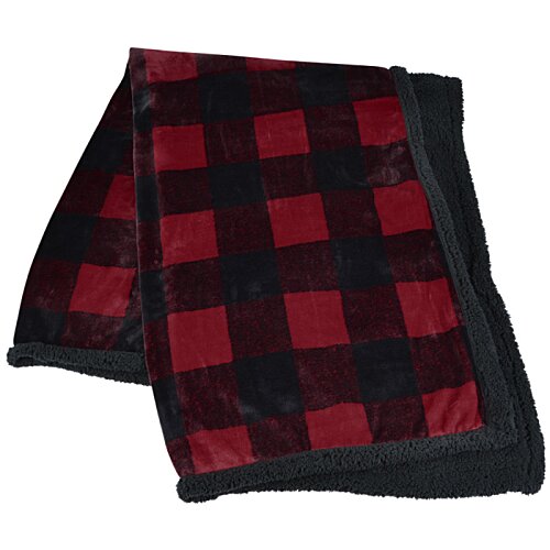 Additional Image 1 - a red and black plaid blanket