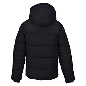 Additional Image 1 - a black puffer jacket with a hood