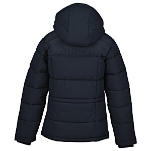 Additional Image 1 - a black puffer jacket with a hood
