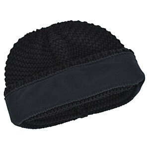 Additional Image 2 - a black beanie with a band
