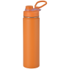 an orange water bottle with a lid