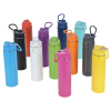 a group of colorful water bottles