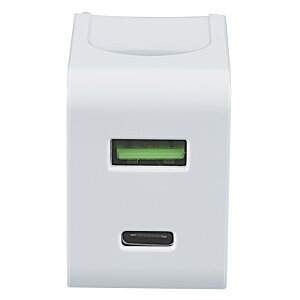 Additional Image 2 - a white usb charger with green lights