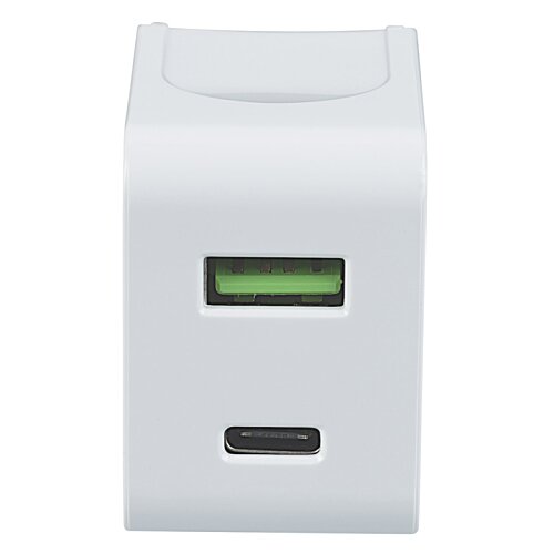 Additional Image 2 - a white usb charger with green lights