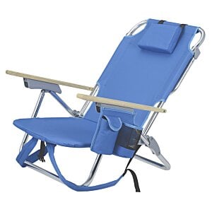 Additional Image 3 - a blue chair with a wooden handle