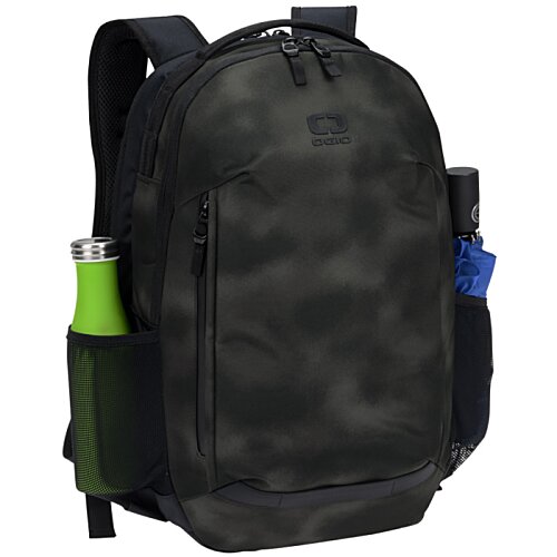 Additional Image 1 - a black backpack with a green object in the side