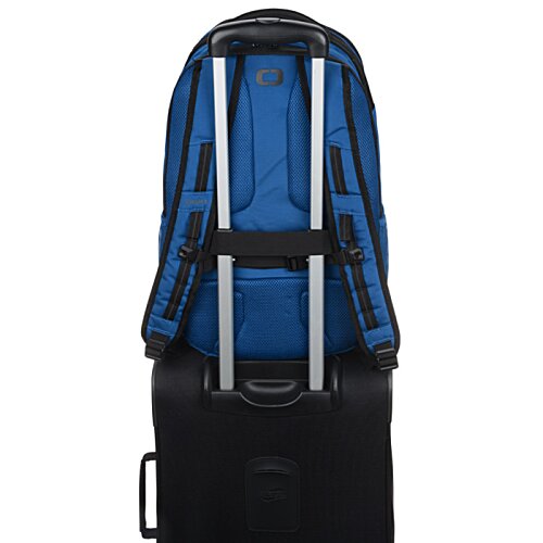 Additional Image 4 - a blue backpack with silver handles