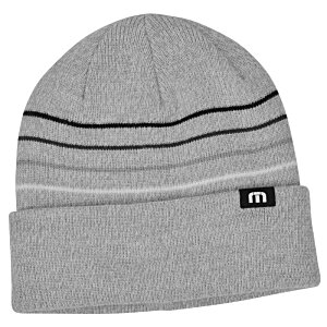 Additional Image 2 - a grey beanie with black stripes