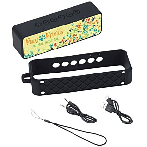 Additional Image 2 - a black rectangular box with a black band and a yellow box with white dots