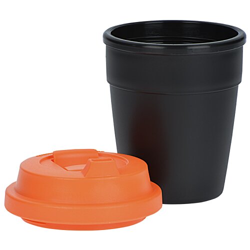 Additional Image 4 - a black cup with an orange lid