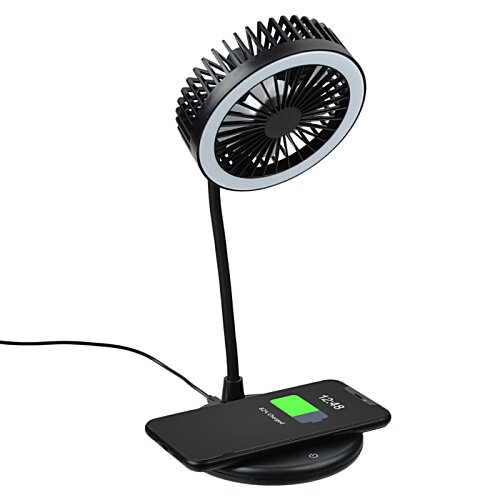 Additional Image 3 - a black lamp with a green light