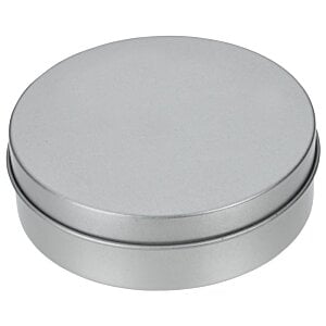 Additional Image 1 - a round silver container with a round lid