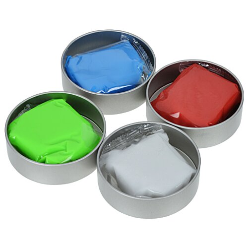 Additional Image 3 - a group of round metal containers with different colors