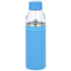 a blue bottle with a blue cap
