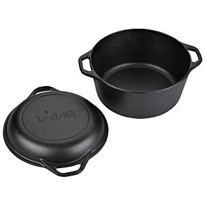 Additional Image 4 - a black cast iron pot and a black lid