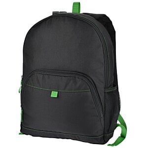 Additional Image 1 - a black backpack with green straps