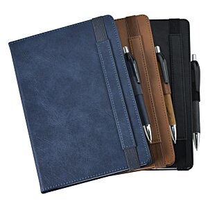 Additional Image 4 - a blue wallet with a brown and black leather strap