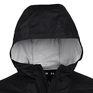 Additional Image 2 - a black hooded jacket with a white lining