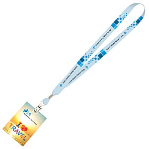 Additional Image 1 - a blue lanyard with a yellow tag