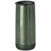 a green cylindrical object with a white background