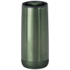 a green cylindrical object with a white background