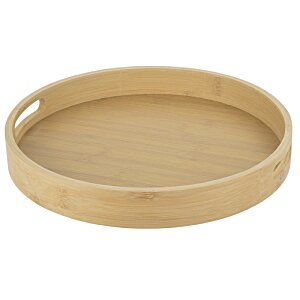 Additional Image 2 - a round wooden tray with handles