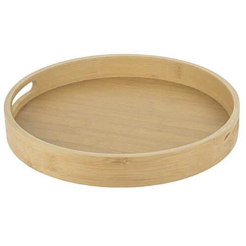 Additional Image 2 - a round wooden tray with handles