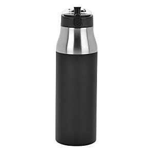 Additional Image 2 - a black and silver water bottle