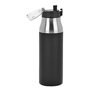 Additional Image 3 - a black and silver water bottle