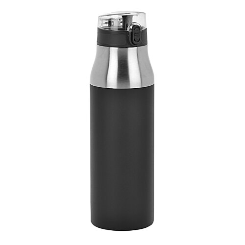 Additional Image 1 - a black and silver water bottle