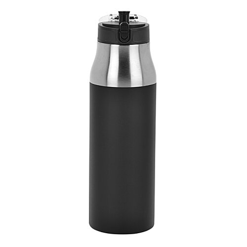 Additional Image 2 - a black and silver water bottle