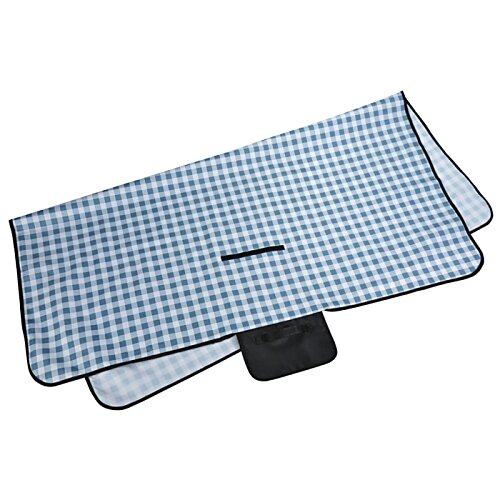Additional Image 3 - a blue and white checkered card holder