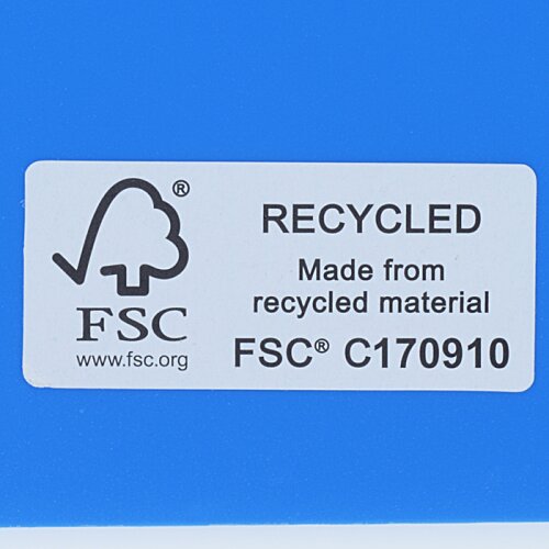 Additional Image 4 - a white recycle label on a blue box