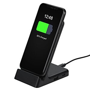 Additional Image 1 - a black wireless charger with a green square on it