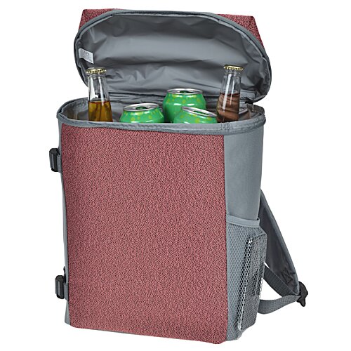 Additional Image 3 - a red and grey backpack with bottles inside