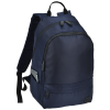 a blue backpack with a strap
