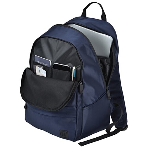 Additional Image 3 - a blue backpack with a black pocket